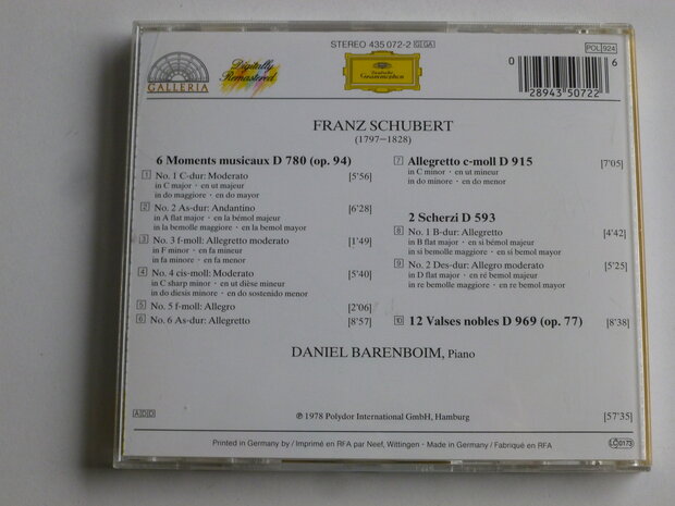 Schubert - 6 Moments Musicaux / Daniel Barenboim