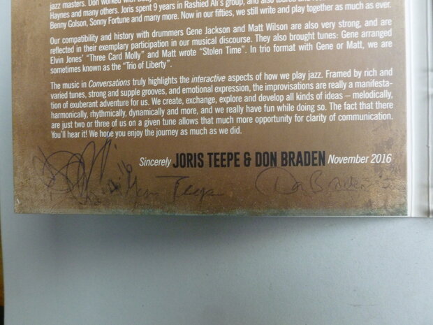 Joris Teepe & Don Braden - Conversations (gesigneerd 2x)