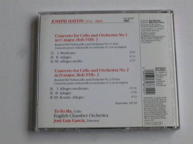 Haydn - Cello Concertos / Yo-Yo Ma (sony)