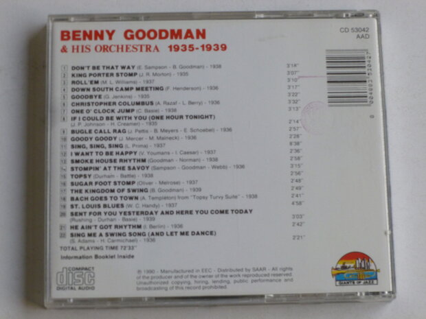 Benny Goodman and his Orchestra 1935 - 1939