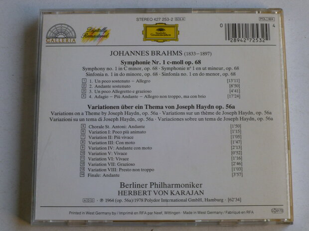 Brahms - Symphonie no.1 / Herbert von Karajan