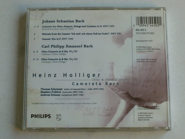 Bach - Oboe concertos / Hein Holliger