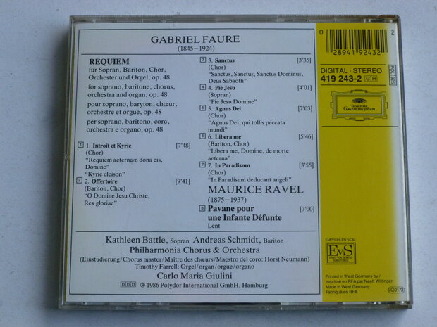 Faure - Requiem / Giulini, Kathleen Battle