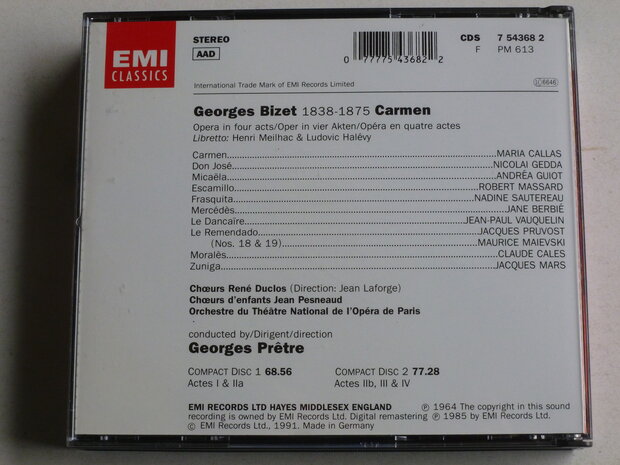 Bizet - Carmen / Maria Callas, Gedda, Georges Pretre (2 CD)