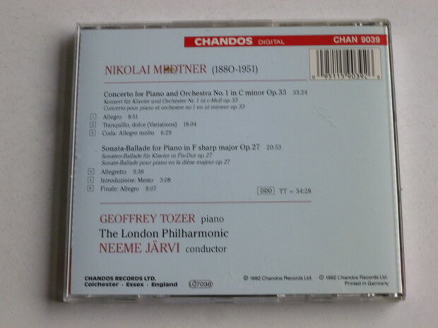 Medtner - Piano Concerto / Geoffrey Tozer, Neeme Järvi 