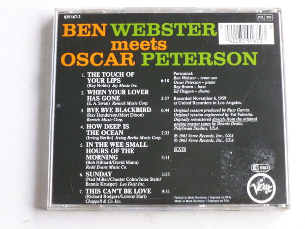 Ben Webster meets Oscar Peterson (verve)