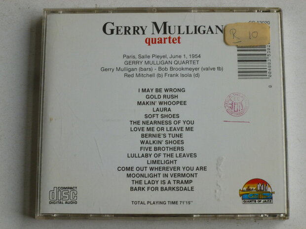 Gerry Mulligan Quartet - Immortal Concerts