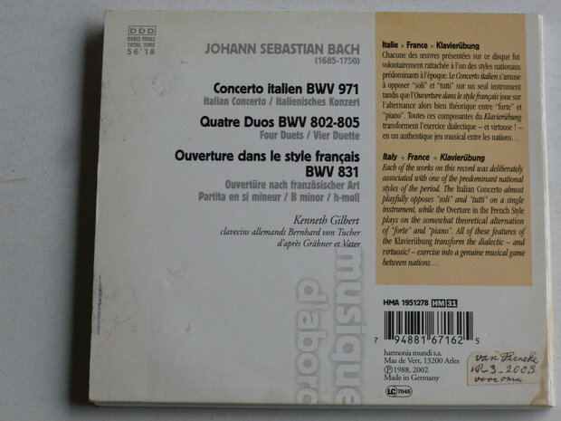 Bach - Concerto Italien / Kenneth Gilbert