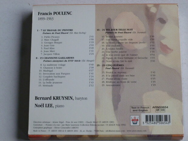 Poulenc - Melodies / B. Kruysen, N. Lee