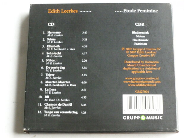 Edith Leerkes .....Etude Feminine (CD + CDR)