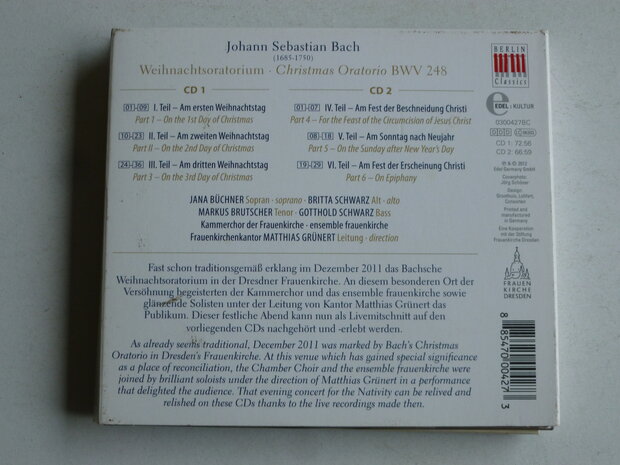 Bach - Weihnachtsoratorium / Jana Büchner, Matthias Grünert (2 CD)