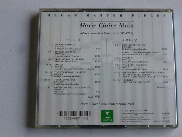 Bach - Organ Master Pieces / Marie - Claire Alain (2 CD)