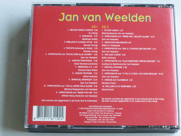 Jan van Weelden speelt en improviseert / Historische opnamen (2 CD)