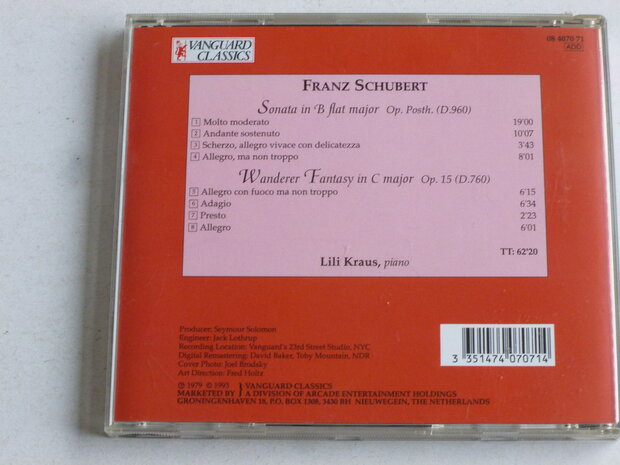 Schubert - Sonata, Wanderer Fantasy / Lili Kraus