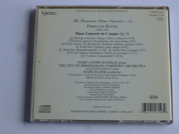 Busoni - Piano Concerto / Marc-Andre Hamelin, Mark Elder