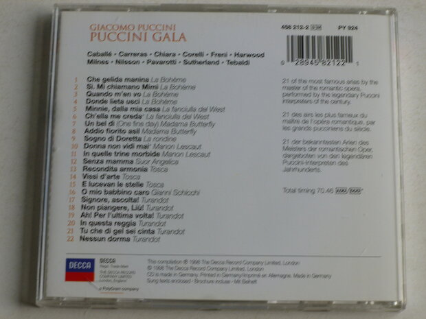 Puccini Gala - Famous Arias / Caballe, Freni, Pavarotti, Tebaldi, Sutherland