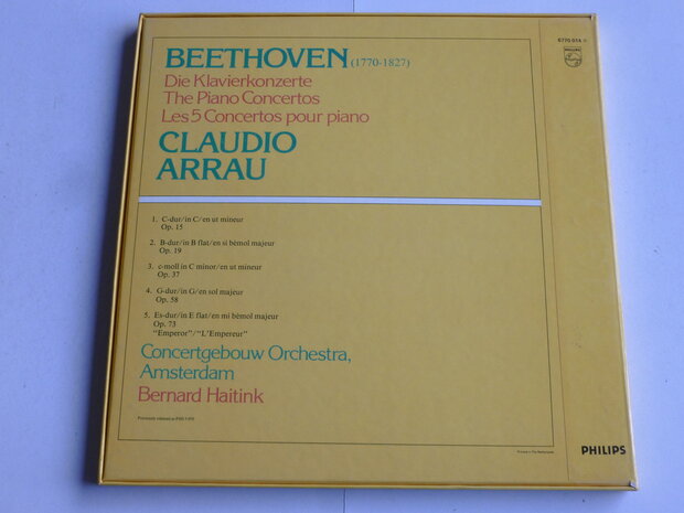 Beethoven - Die Klavierkonzerte / Claudio Arrau, Bernard Haitink (4 LP)