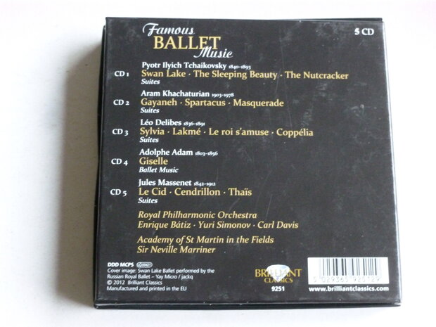 Famous Ballet Music - Adam, Delibes, Massenet, Khachaturian, Tchaikovsky (5 CD)