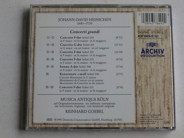 Heinichen - Concerti Grandi / Reinhard Goebel