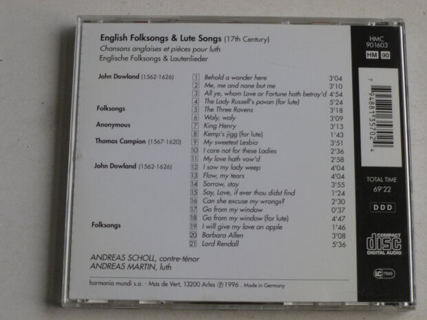 Andreas Scholl - English Folksong & Lute Songs