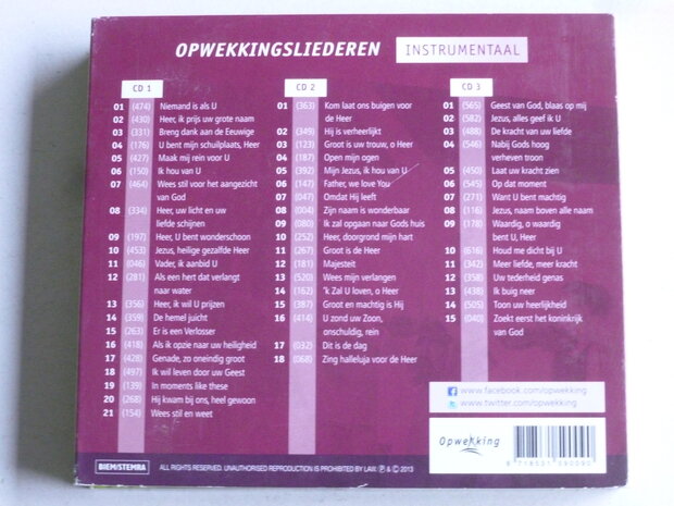 Opwekkingsliederen 1,2 & 3 - Instrumentaal (3 CD) 2013