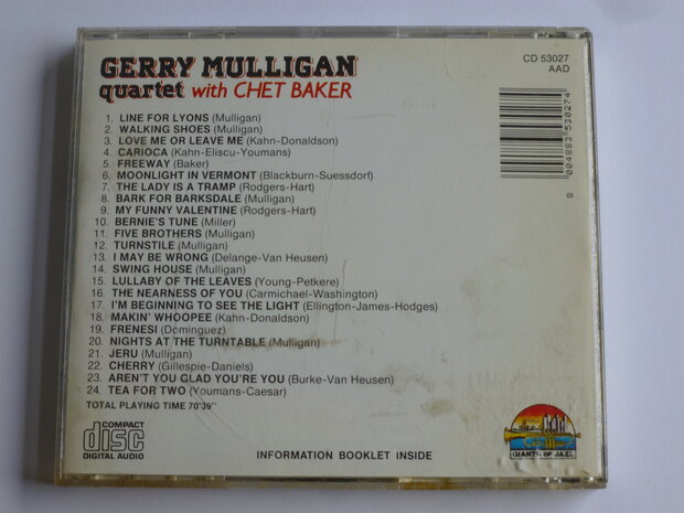 Gerry Mulligan Quartet with Chet Baker (Giants of Jazz)