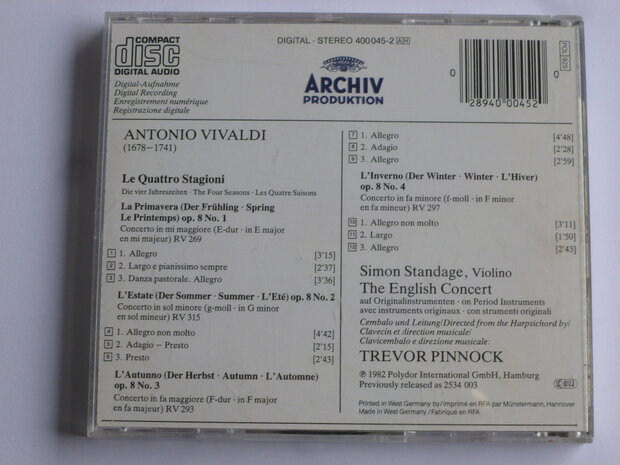 Vivaldi - Le Quattro Stagioni / Trevor Pinnock 