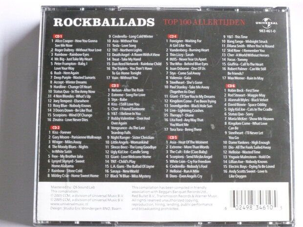 Rock Ballads - Top 100 Allertijden (6 CD) 2005