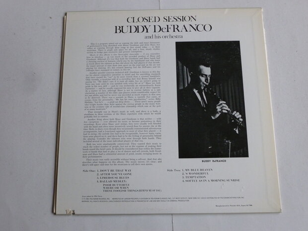 Buddy DeFranco - Closed Session (LP) umv2632