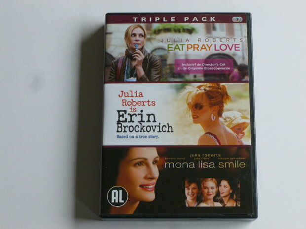 Eat Pary Love , Erin Brockovich, Mona Lisa Smile - Julia Roberts (3 DVD)