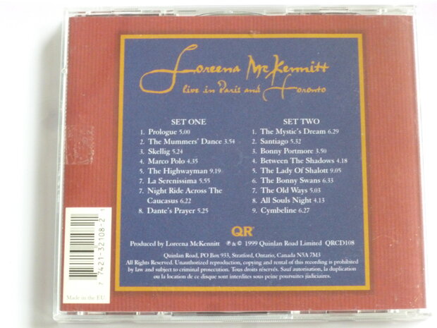 Loreena McKennitt - Live in Paris and Toronto (2 CD)