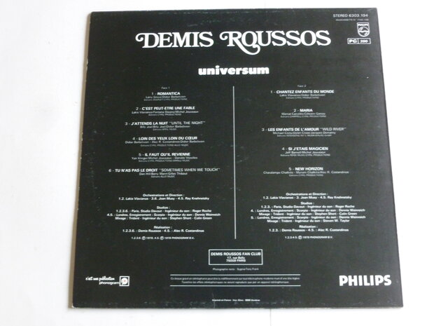 Demis Roussos - Universum (LP) France