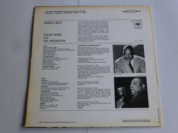 Count Basie and his Orch. - Basie's Best (LP) CBS S52494