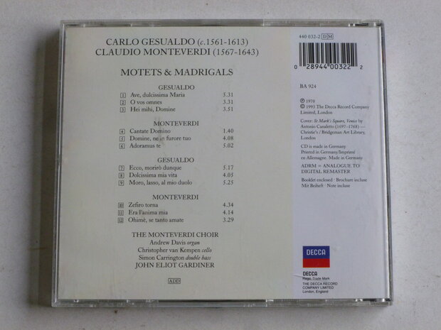 Monteverdi & Gesualdo - Motets & Madrigals / Gardiner