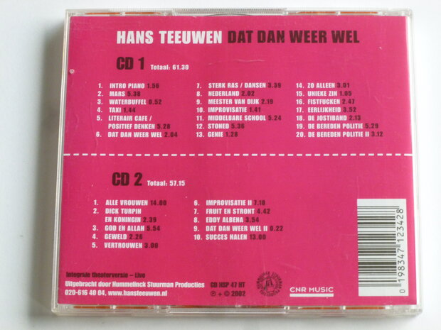 Hans Teeuwen - Dat dan weer wel (2 CD)