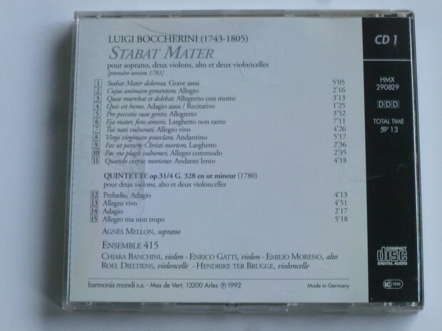 Boccherini - Stabat Mater / Ensemble 415, Agnes Mellon