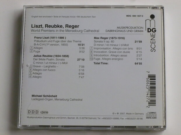 Liszt, Reubke, Reger - Organ Works / Michael Schönheit