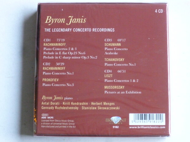 Byron Janis - The Legendary Concerto Recordings (4 CD) Nieuw