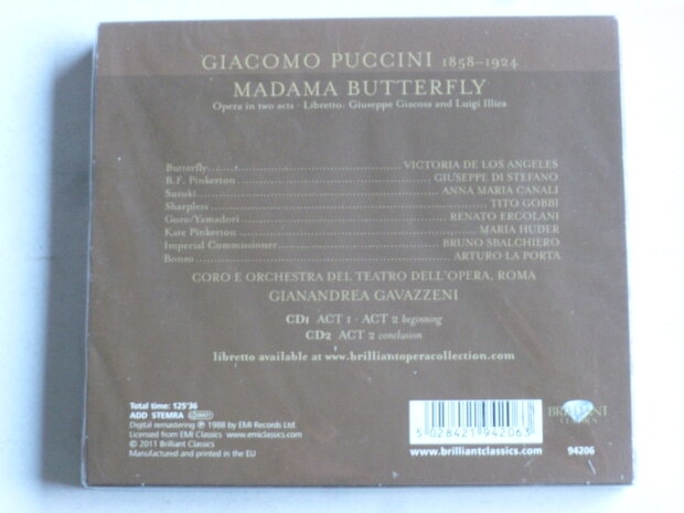 Puccini - Madama Butterfly / Giuseppe di Stefano, Gavazzeni (2 CD) Nieuw