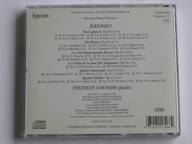 Arensky - Piano Music / Stephen Coombs