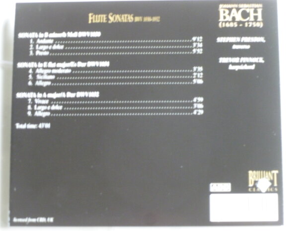 Bach - Flute Sonatas / Stephen Preston, Trevor Pinnock