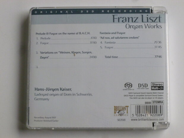 Franz Liszt - Organ Works / Hans-J&#x00fc;rgen Kaiser (SACD)