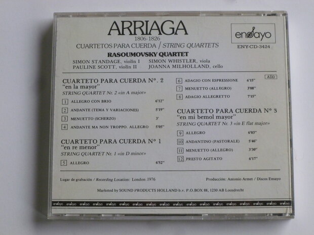 Arriaga - String Quartets / Rasoumovsky Quartet