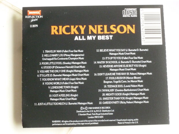 Ricky Nelson - All my best