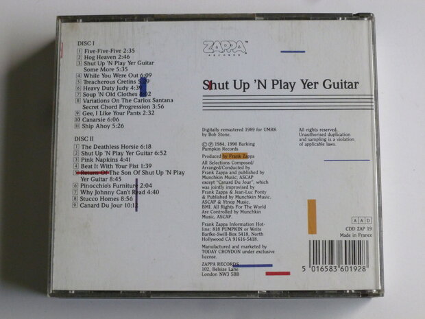 Frank Zappa - Shut Up 'N Play Yer Guitar (2 CD)