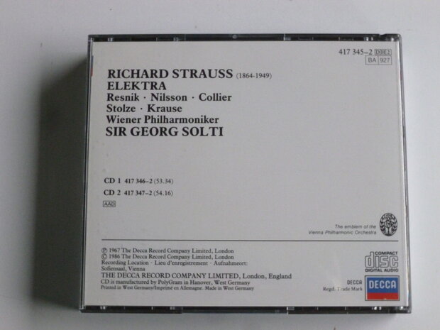 Richard Strauss - Elektra / Nilsson, Krause, Georg Solti (2 CD)