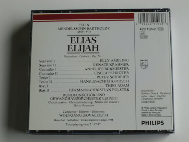 Mendelssohn - Elias / Elly Ameling, Wolfgang Sawallisch (2 CD)