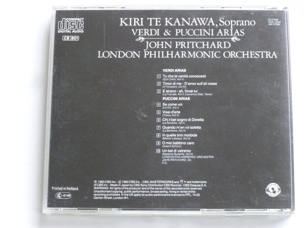 Kiri te Kanawa - Verdi & Puccini / John Pritchard