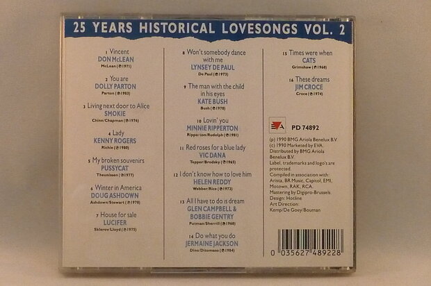 25 Years Historical Love Songs vol. 2