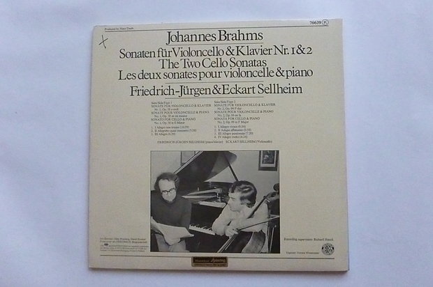 Brahms - Sonaten fur violoncello & klavier / Friedrich Jurgen & Eckart Sellheim (LP)